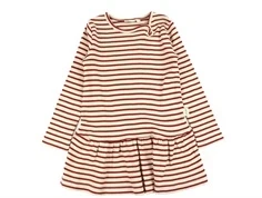 Petit Piao chili pepper/dark off white stribet kjole modal